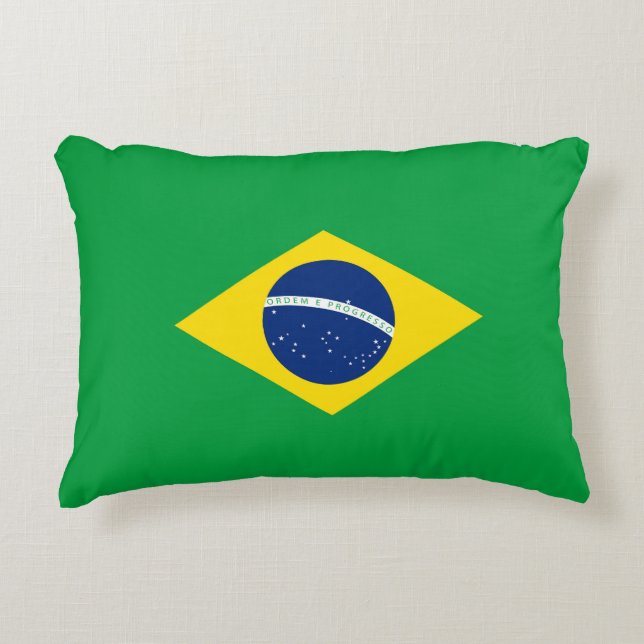 Brasilien-Flagge Dekokissen (Vorderseite)