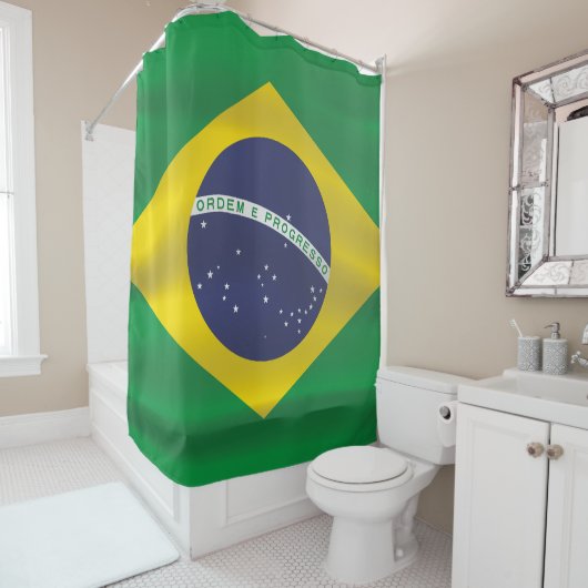 Brasilien-Flagge Duschvorhang (Beispiel)