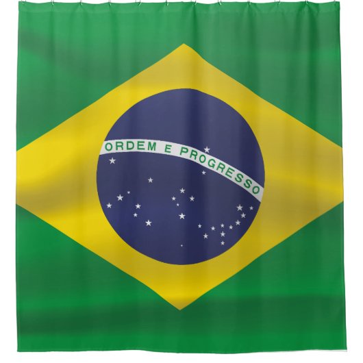 Brasilien-Flagge Duschvorhang (Vorderseite)