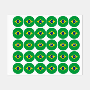 Brasilien-Flagge Etiketten