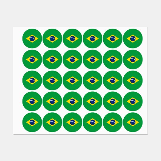 Brasilien-Flagge Etiketten (Blatt)
