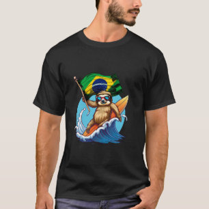 Brasilien-Flagge Faultier surft auf brasilianische T-Shirt