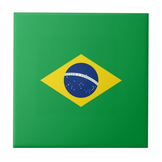 Brasilien-Flagge Fliese (Vorderseite)