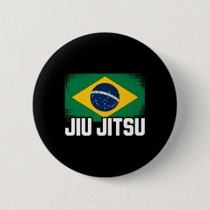 Brasilien-Flagge für brasilianische Jiu Jitsu-Fans Button