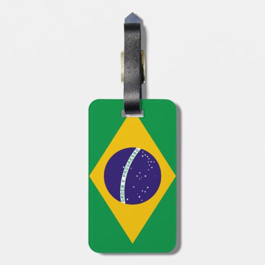 Brasilien-Flagge Gepäckanhänger (Rückseite vertikal)