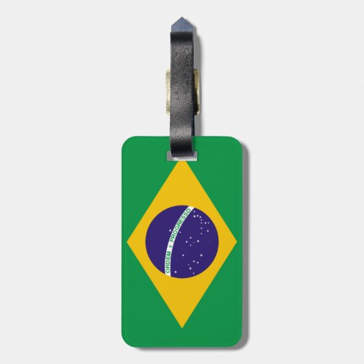 Brasilien-Flagge Gepäckanhänger (Rückseite vertikal)