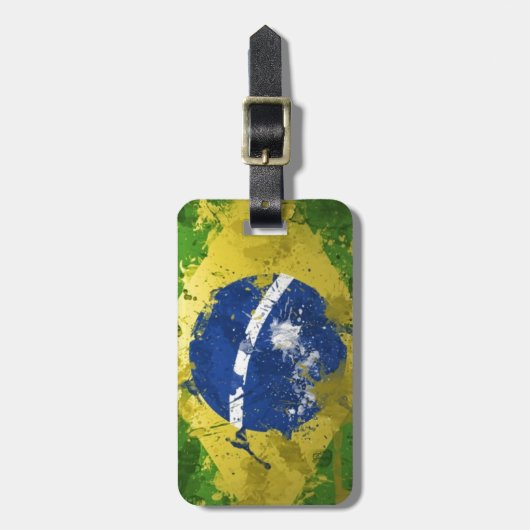 Brasilien-Flagge Gepäckanhänger (Vorderseite vertikal)