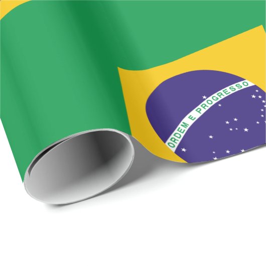 Brasilien-Flagge Geschenkpapier (Rolleneckpunkt)