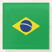 Brasilien-Flagge Glasuntersetzer (Vorderseite)