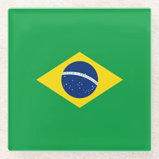 Brasilien-Flagge Glasuntersetzer (Vorderseite)