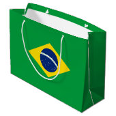 Brasilien-Flagge Große Geschenktüte (Rückseite Schrägansicht)
