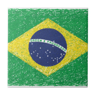 Brasilien-Flagge *Hand-sketch* Brasilianer Fliese