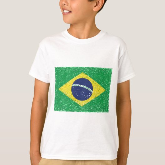 Brasilien-Flagge *Hand-sketch* Brasilianer T-Shirt (Vorderseite)