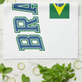 Brasilien + Flagge Handtuch (Gefaltet)