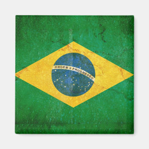 Brasilien-Flagge im Schmutz Magnet
