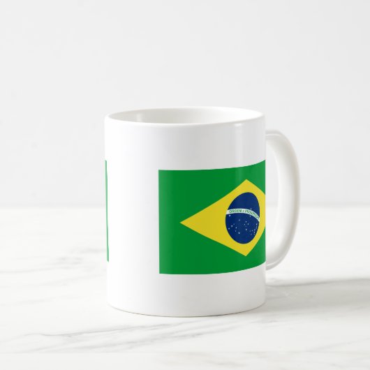 Brasilien-Flagge Kaffeetasse (VorderseiteRechts)