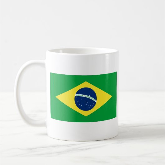 Brasilien-Flagge Kaffeetasse (Links)