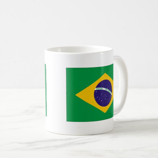 Brasilien-Flagge Kaffeetasse (VorderseiteRechts)