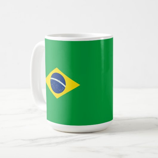 Brasilien-Flagge Kaffeetasse (Vorderseite Links)