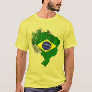 Brasilien-Flagge Karte der T-Shirt