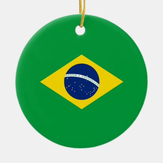 Brasilien-Flagge Keramik Ornament (Vorne)
