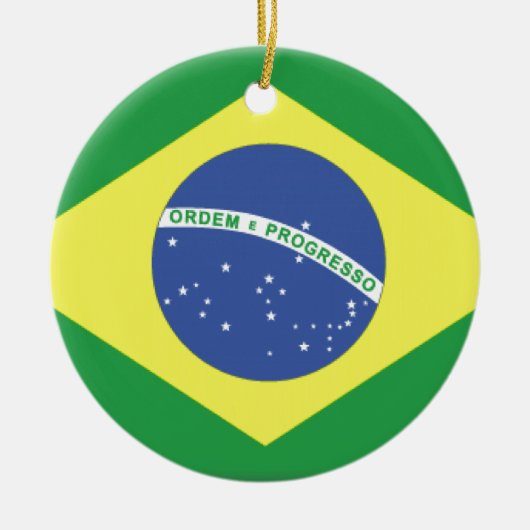 Brasilien-Flagge Keramikornament (Vorne)