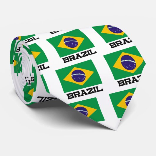 Brasilien-Flagge Krawatte (Gerollt)