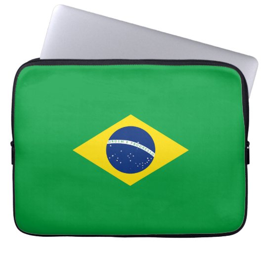 Brasilien-Flagge Laptopschutzhülle (Vorderseite)