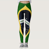Brasilien-Flagge Leggings (Vorderseite)