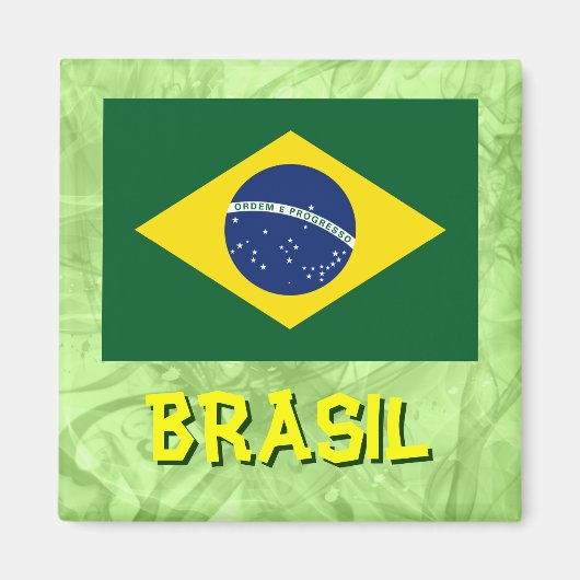 Brasilien-Flagge Magnet (Vorne)
