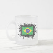 Brasilien-Flagge Mattglastasse (Links)