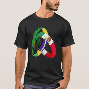 Brasilien Flagge Mexiko Große Ring Ehe Hochzeit T-Shirt