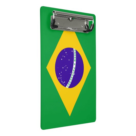Brasilien-Flagge Mini Klemmbrett (Schrägansicht)