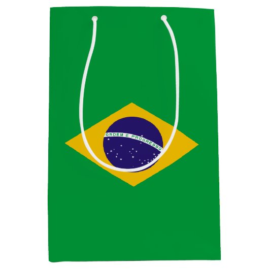 Brasilien-Flagge Mittlere Geschenktüte (Vorderseite)