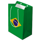 Brasilien-Flagge Mittlere Geschenktüte (Rückseite Schrägansicht)