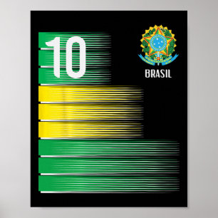 Brasilien Flagge Nummer 10 Brasilien Fußball Männe Poster