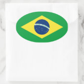 Brasilien-Flagge Ovaler Aufkleber (Tasche)