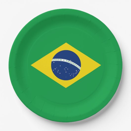 Brasilien-Flagge Pappteller (Vorderseite)