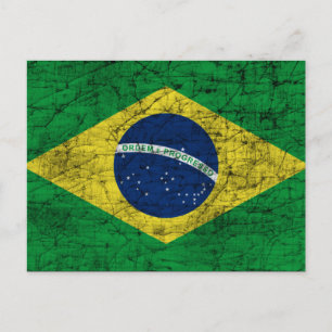 Brasilien-Flagge Postkarte