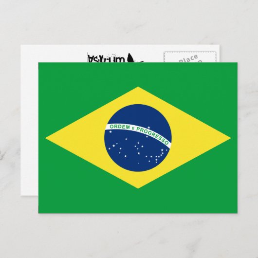 Brasilien-Flagge Postkarte (Vorne/Hinten)