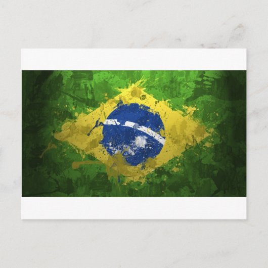 Brasilien-Flagge- Postkarte (Vorderseite)