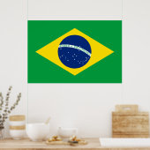 Brasilien Flagge Print Value Poster Papier (Küche)