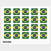 Brasilien-Flagge Quadratischer Aufkleber (Blatt)