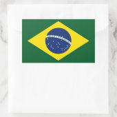 Brasilien-Flagge Rechteckiger Aufkleber (Tasche)