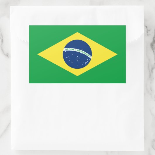 Brasilien-Flagge Rechteckiger Aufkleber (Tasche)