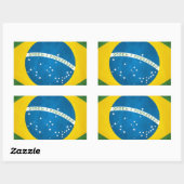 Brasilien-Flagge Rechteckiger Aufkleber (Blatt)