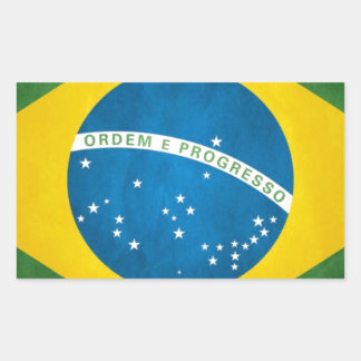 Brasilien-Flagge Rechteckiger Aufkleber