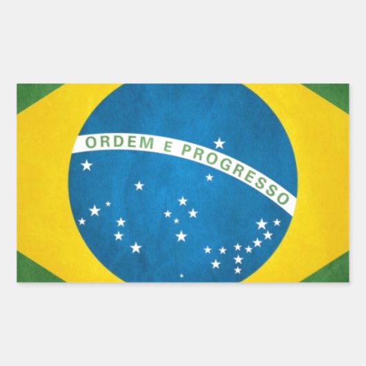 Brasilien-Flagge Rechteckiger Aufkleber (Vorderseite)