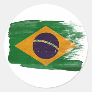 Brasilien-Flagge Runder Aufkleber