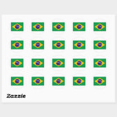 Brasilien-Flagge Runder Aufkleber (Blatt)
